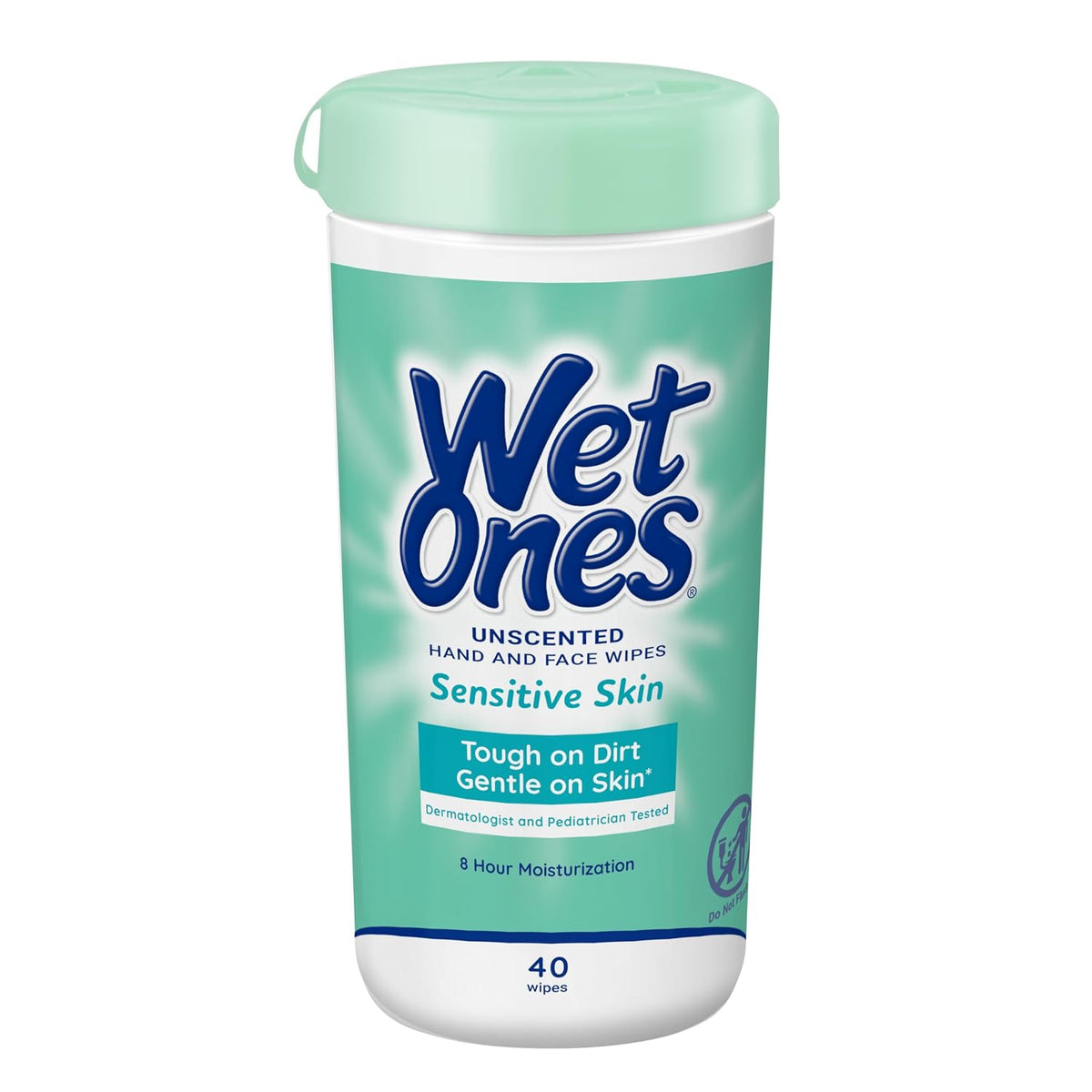 40-count click-top canister designed to keep wipes from drying out