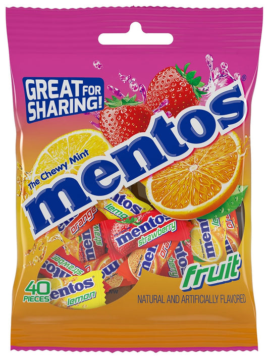 40 individually wrapped chewy mint rolls in one bulk peg bag