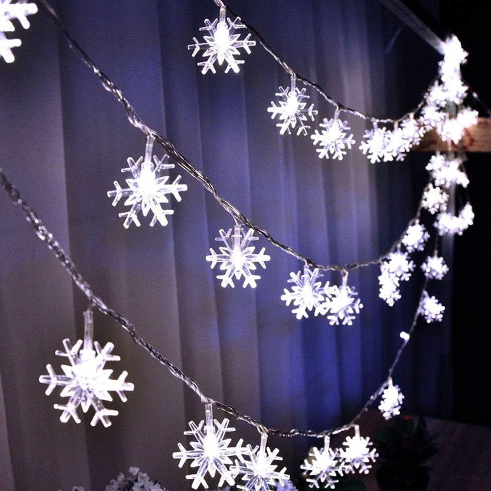 40 led snowflake-shaped bulbs on a 20ft string