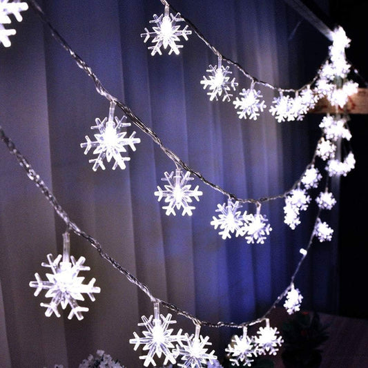 40 led snowflake-shaped bulbs on a 20ft string