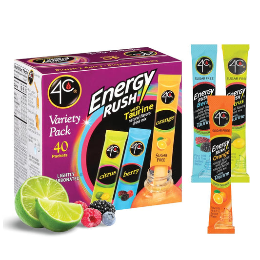 40 single-serve powder stick packets in resealable-friendly format