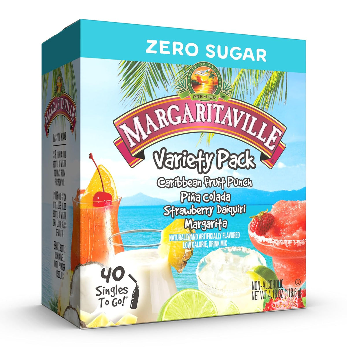 40 single-serving powdered drink mix sticks per box