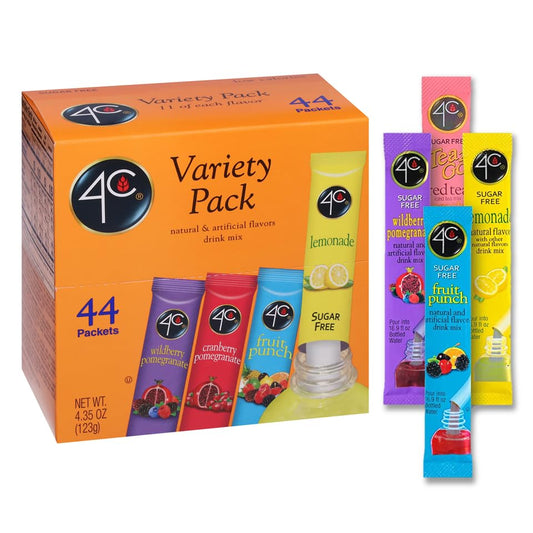 44 single-serve powder sachets (11 each of wild berry pomegranate, cranberry-pomegranate, fruit punch, lemonade)