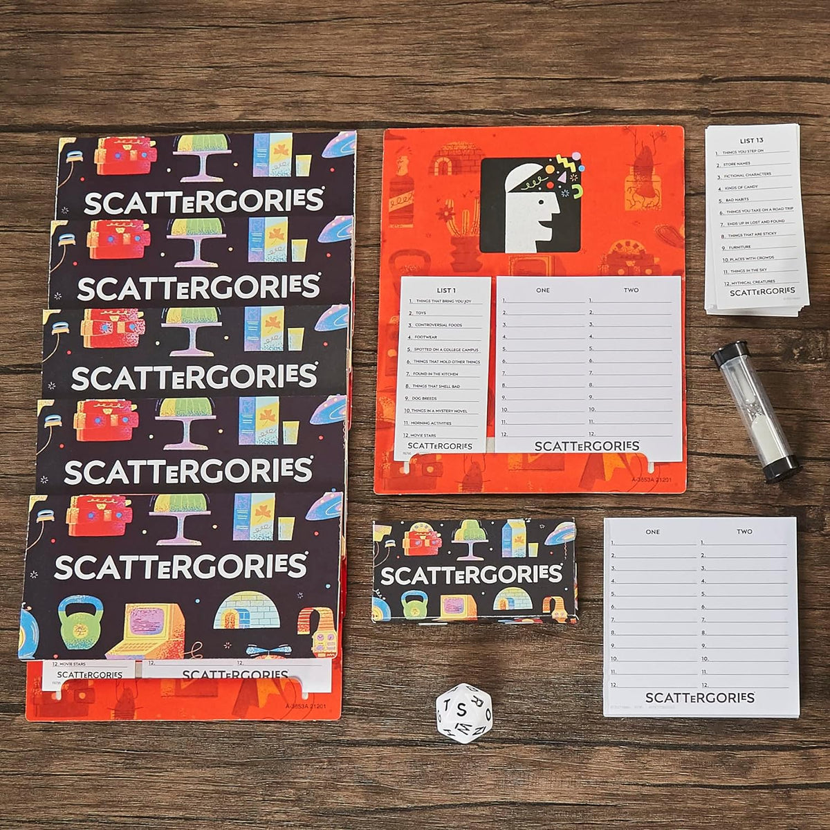 48 category list cards covering 190+ prompts like 'things in your car' and 'famous animals'
