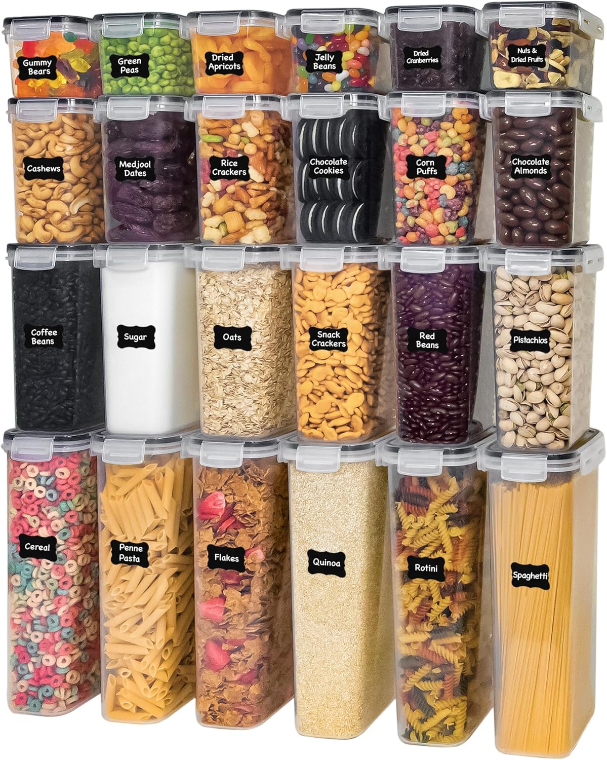 48-piece set in 4 sizes (2.96qt tall, 2.11qt large, 1.69qt medium, 0.85qt standard)