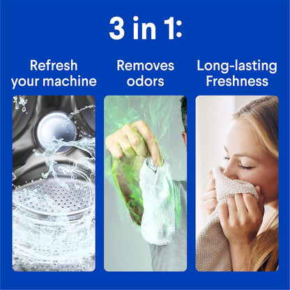 4x the odor-fighting power compared to detergent alone on mold/mildew odors