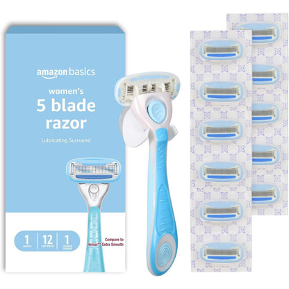 5-blade cartridge with rounded head design for closer, safer contact
