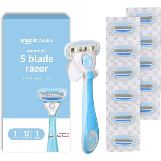 5-blade cartridge with rounded head design for closer, safer contact