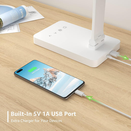5 color temperature modes (warm to cool) with 5 brightness levels, controlled via touch
