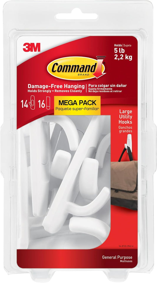 5 lb maximum weight capacity per utility hook