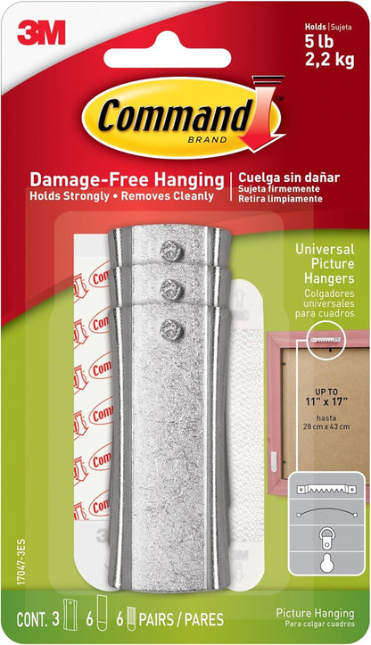 5 lb weight capacity per hanger for medium-sized framed pieces