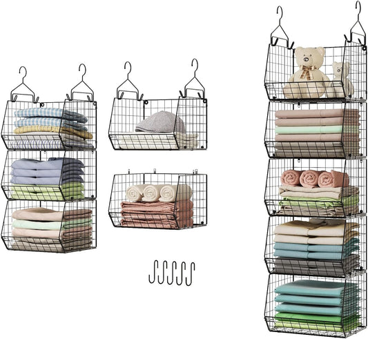 5-tier powder-coated iron wire basket construction (11.8"d x 12.4"w x 51"h)
