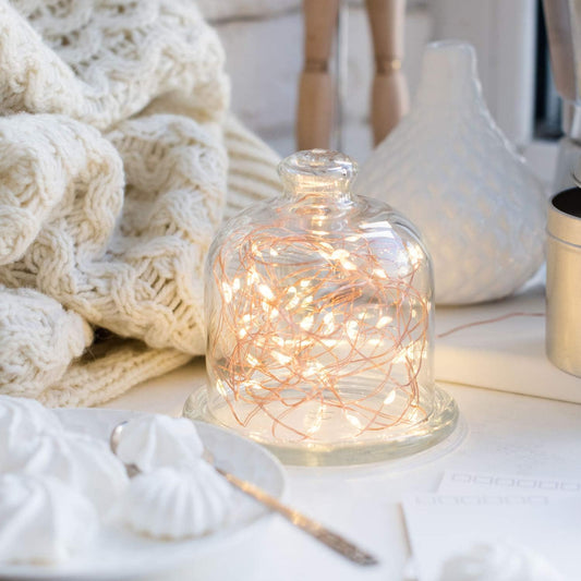 50 dimmable warm white leds per 16.5ft copper wire string