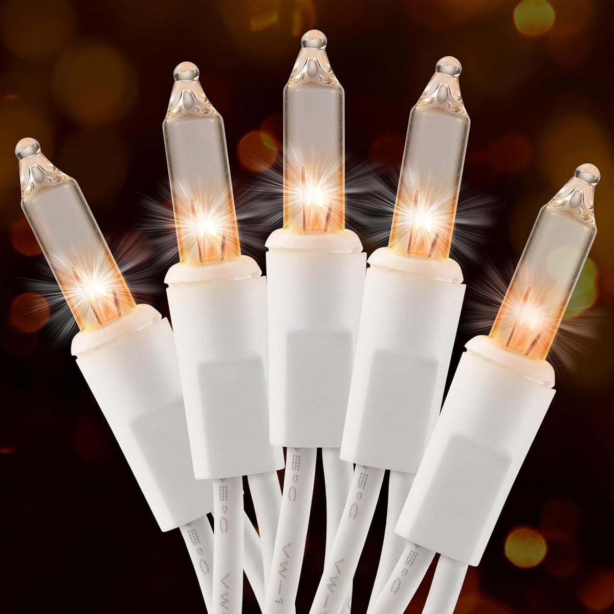 50 incandescent mini bulbs on a 13ft white-wire string