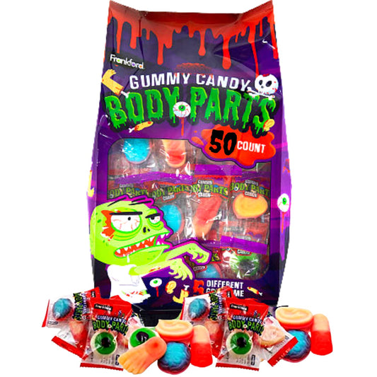 50 individually wrapped gummy candy pieces per 13.2 oz bag