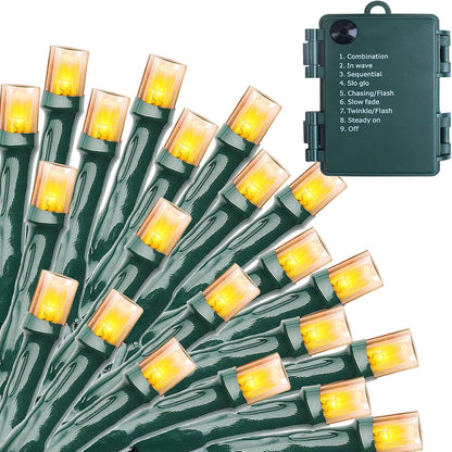 50 led mini bulbs on an 18-foot green-wire string