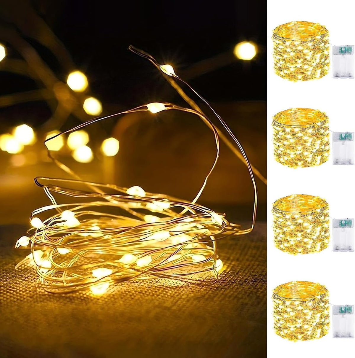 50 leds per 16ft strand on durable bendable silver wire