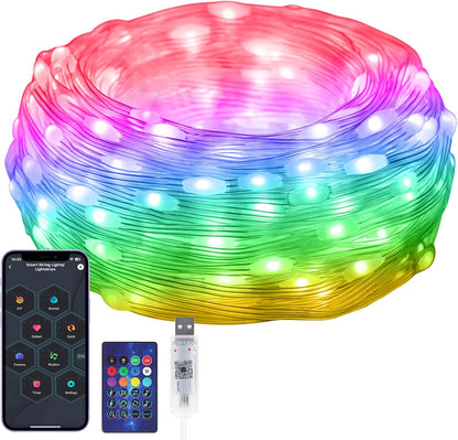 50 rgb smart ic leds spanning 16ft/5m with individually addressable color control