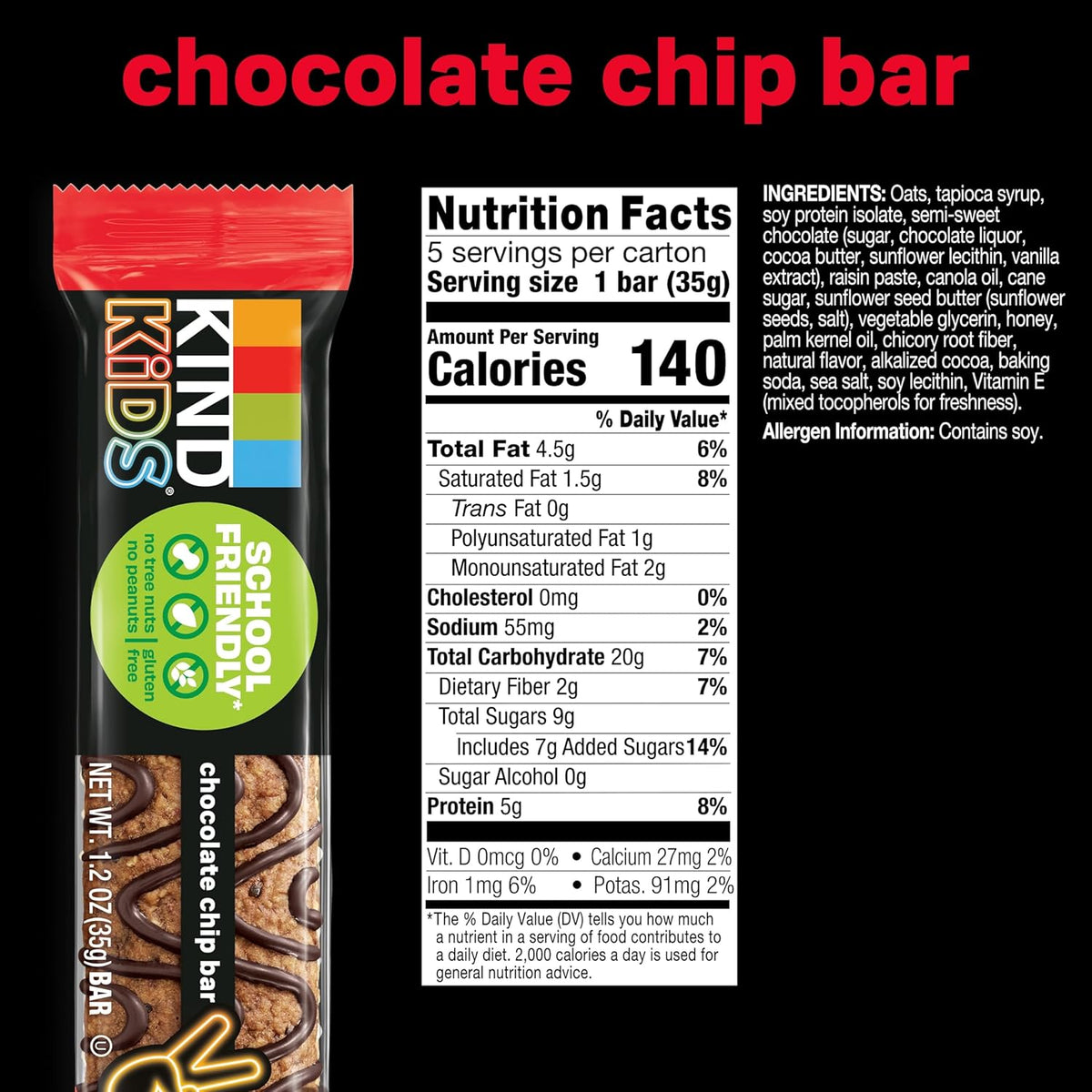5g of protein per 1.2oz bar