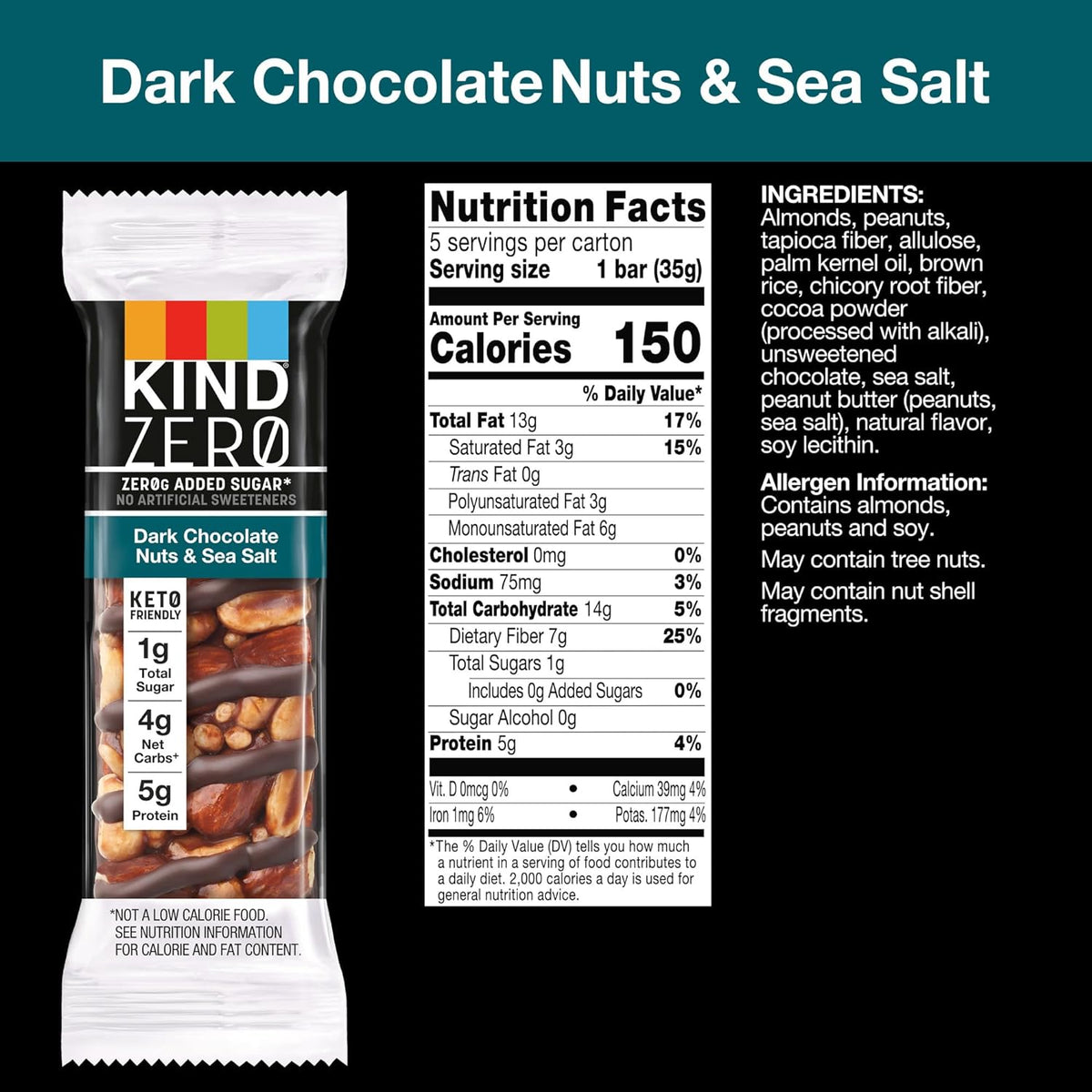 5g protein per bar from almond and peanut base