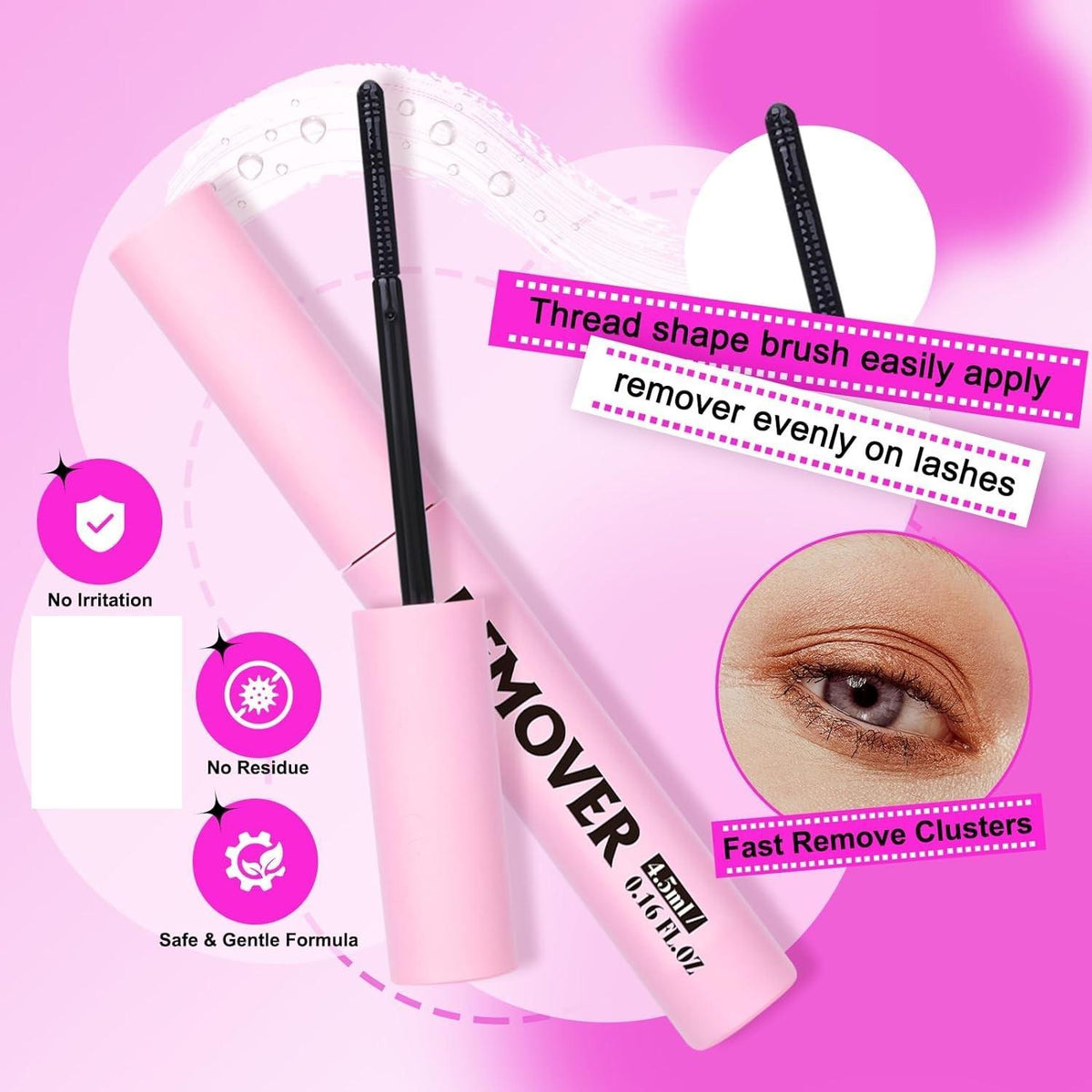 5ml gentle lash remover for clean, residue-free cluster removal