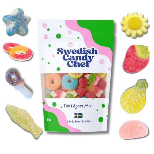 5oz resealable bag with hand-packed swedish candy
