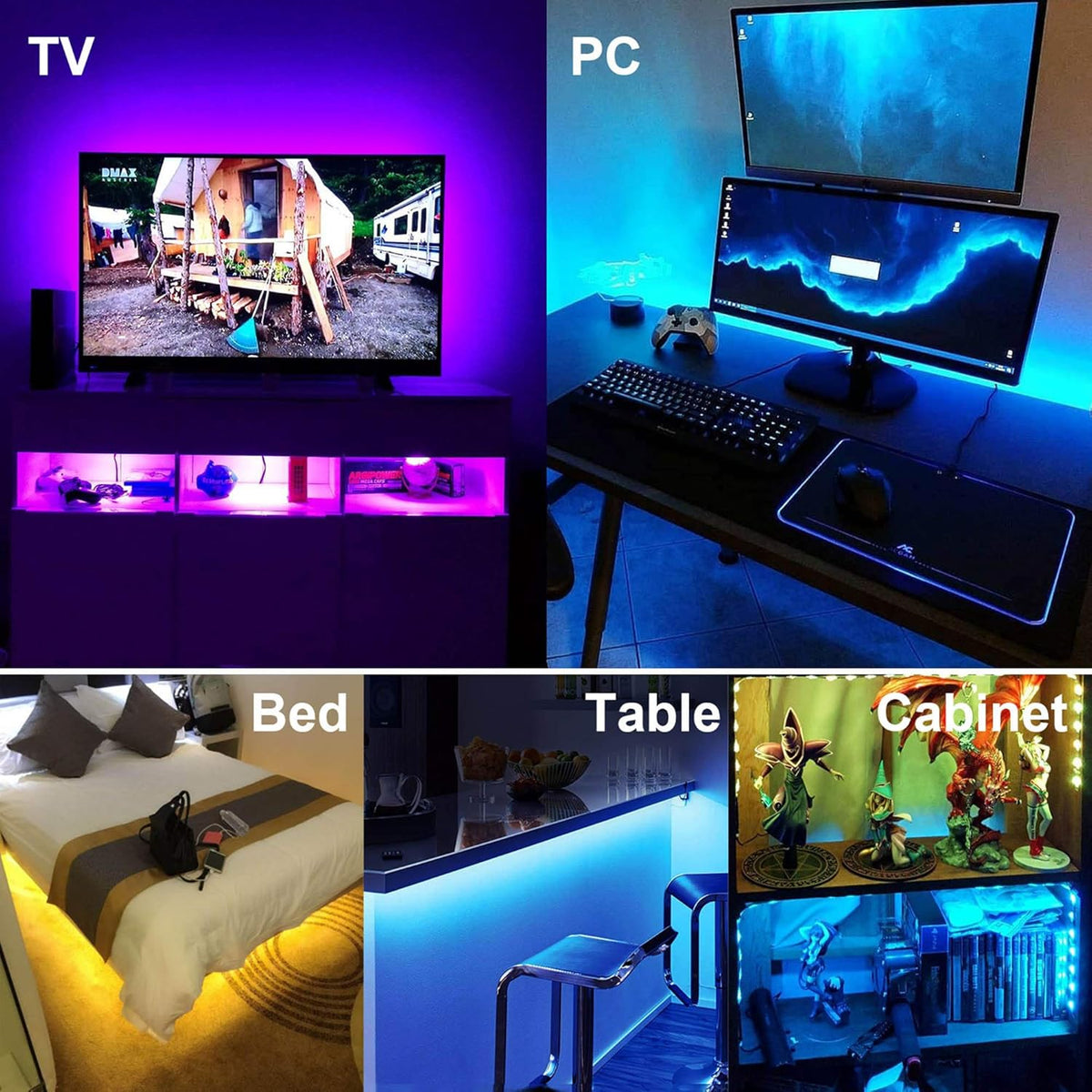 5v dc usb power interface that draws directly from the tv and supports portable power bank use