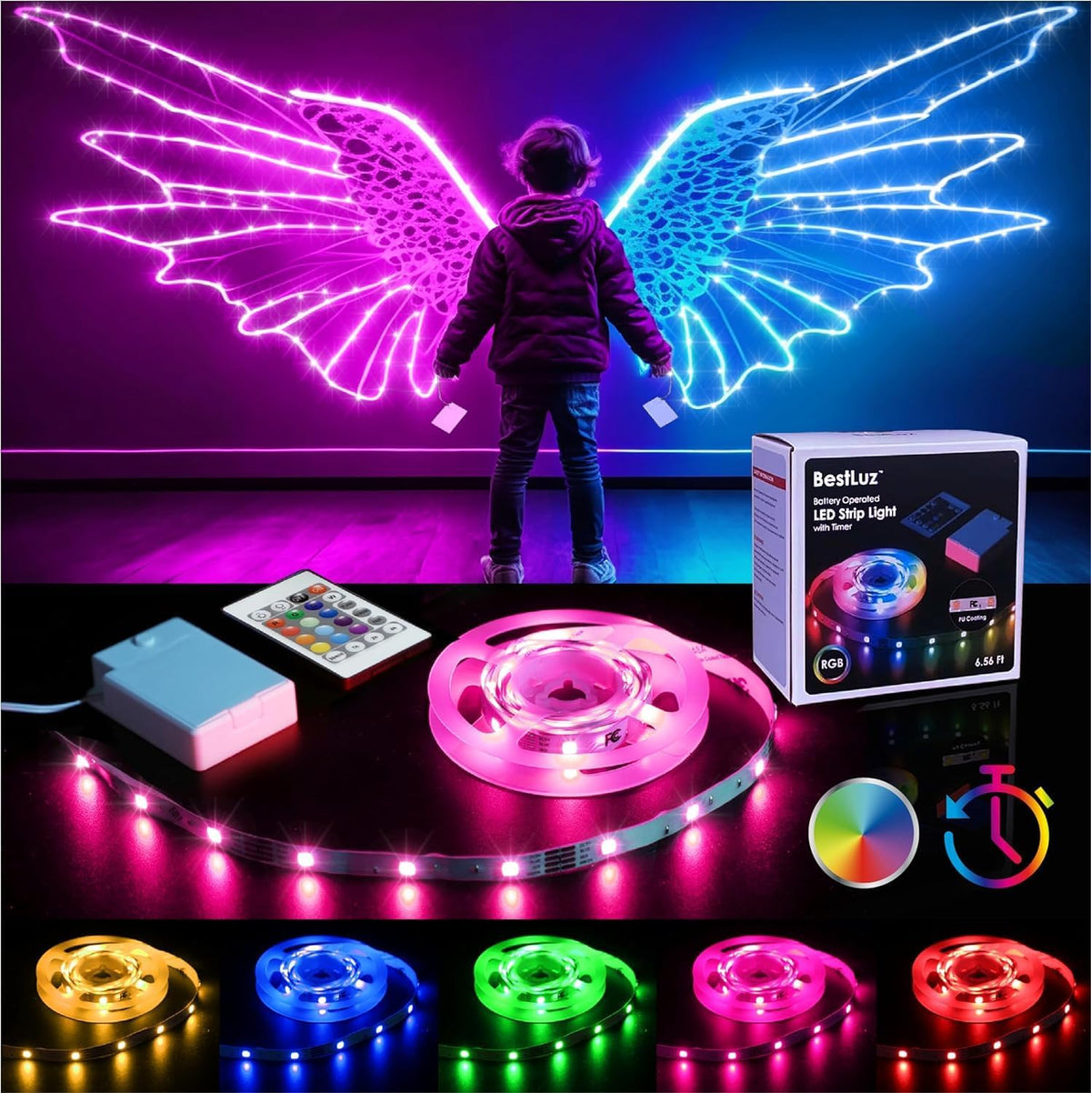 6.56 ft rgb led strip with 60 smd leds