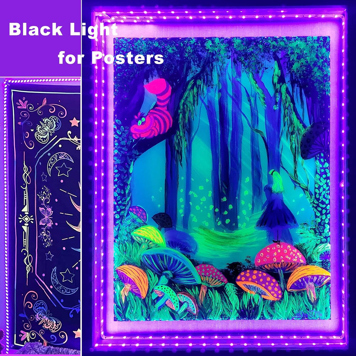 6.6ft Black Light Strip for Kids Bedroom, USB Powered UV Light with Skin-Safe 395nm Wavelength