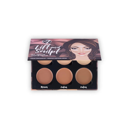 6 cream-textured pans in a range of contour and highlight shades that mix and blend