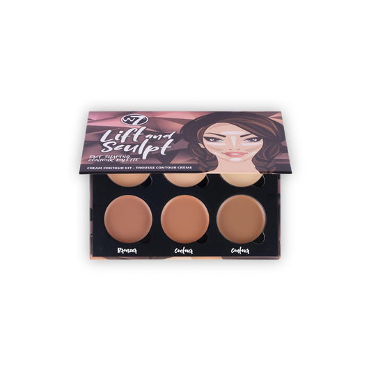 6 cream-textured pans in a range of contour and highlight shades that mix and blend