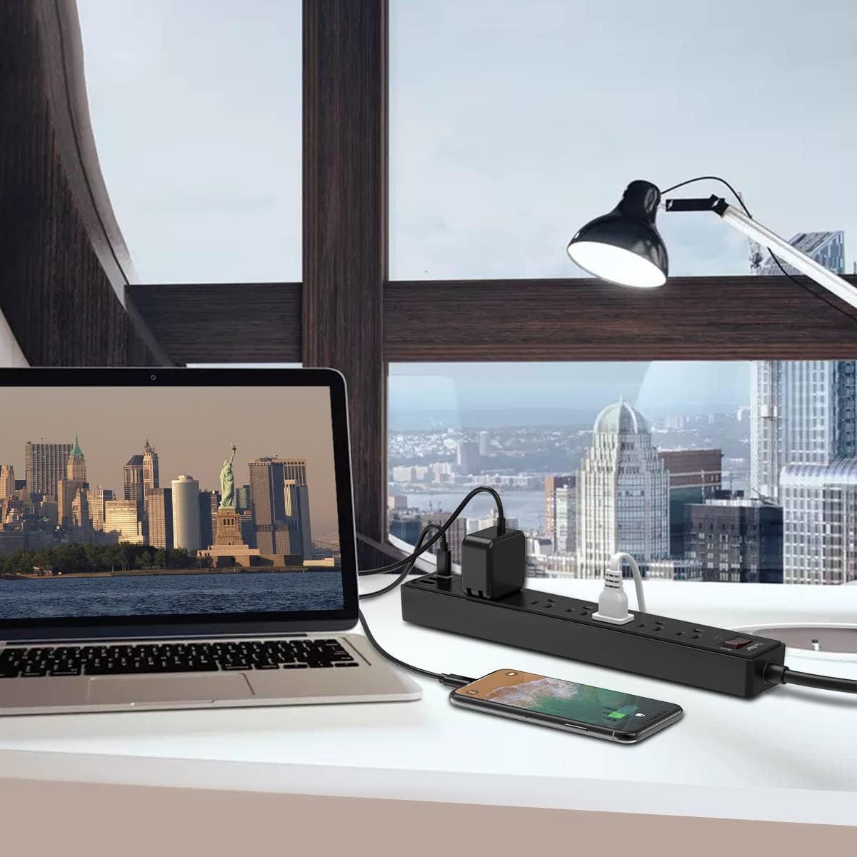 6-foot flat-profile power cord (also available in 10/15/20 ft variants)