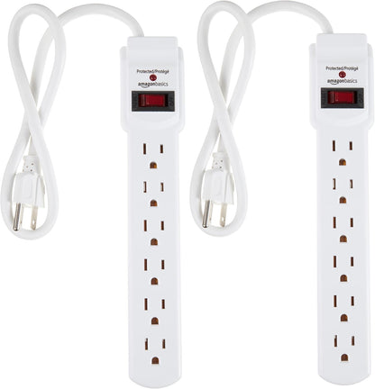 6 grounded outlets per power strip