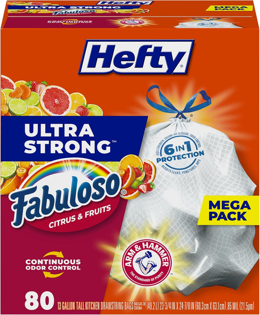 6-in-1 protection: flex strength, tough drawstring, patented odor control, and resistance to leaks, punctures, and rips