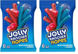 JOLLY RANCHER Ropes Blue Raspberry and Cherry Flavored Candy for Kids Trick-or-Treat Bowl Filler, 6 oz Resealable Bag