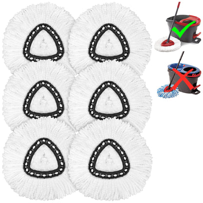 6 Pack Mop Replacement Heads for Spin Mop, Microfiber Spin Mop Refills, Easy Cleaning Mop Head Replacement
