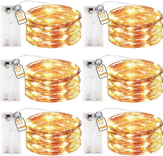 6-pack of 10ft strands with 30 warm white leds each (2800k)