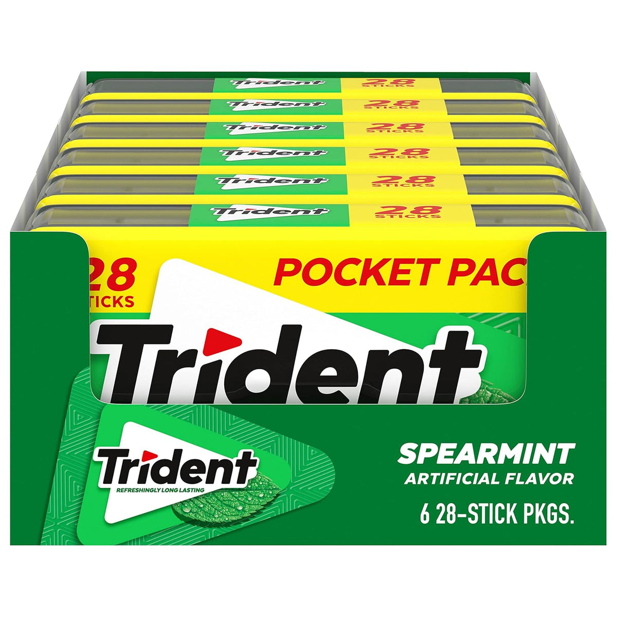 6 pocket packs of 28 individually wrapped pieces (168 total) with 2x gum per hard case