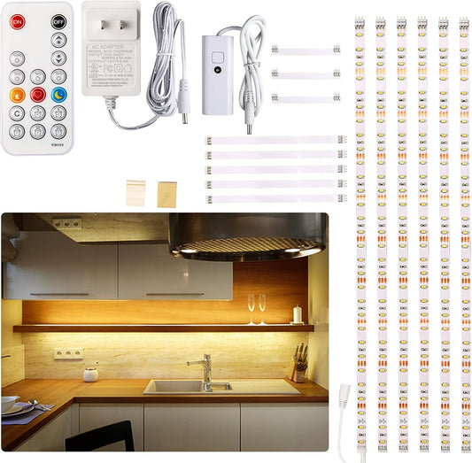 6 pre-cut led strips totaling 9.8 ft with multiple connection options