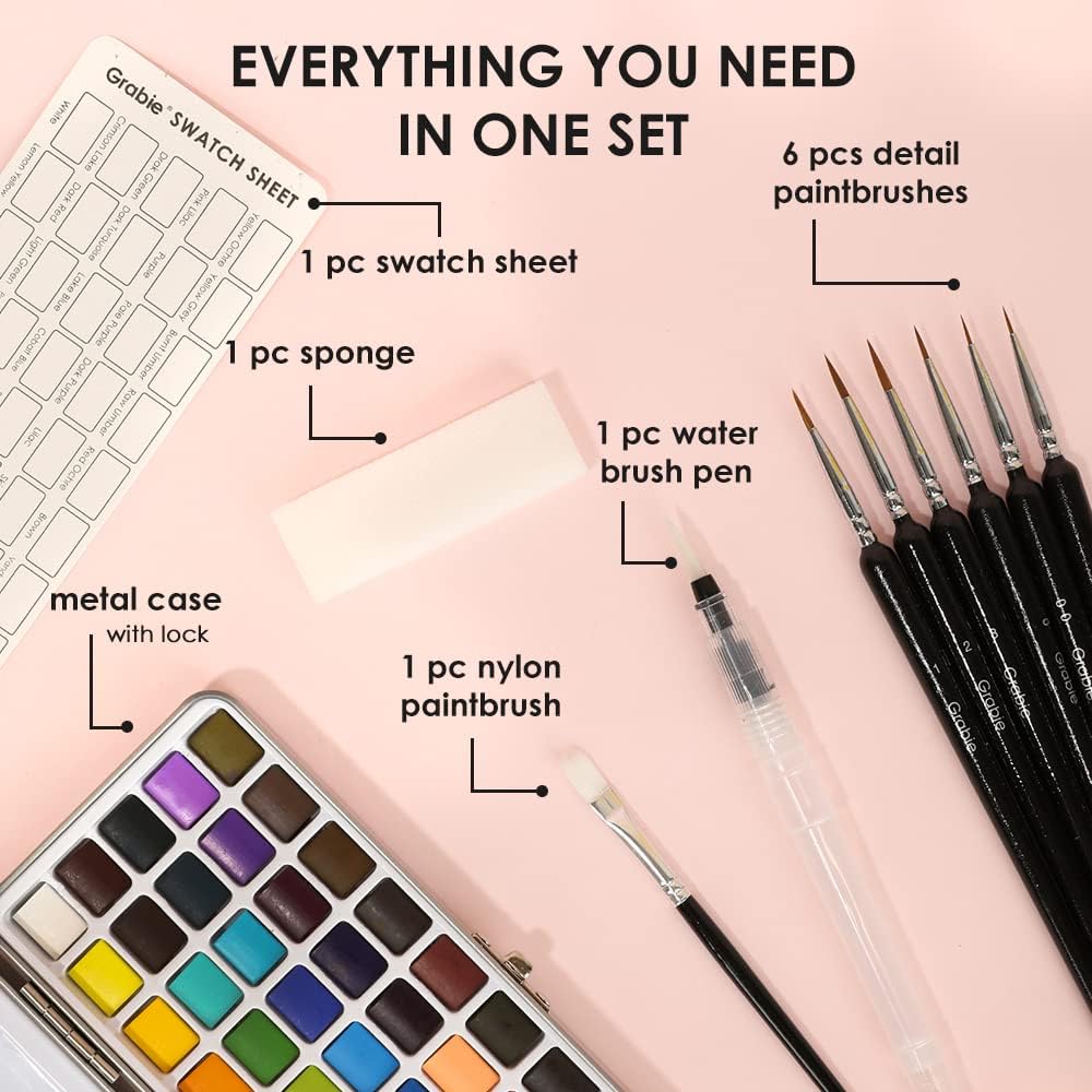 6 premium brushes ranging from size 3/0 to size 3 for fine detail work
