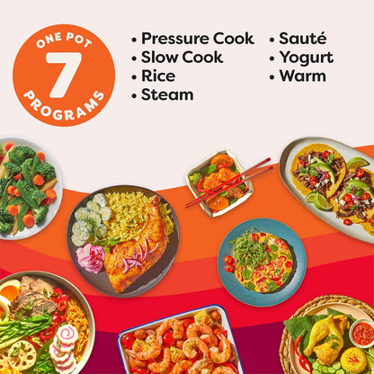 6-quart stainless steel inner pot with tri-ply bottom for stovetop-quality searing