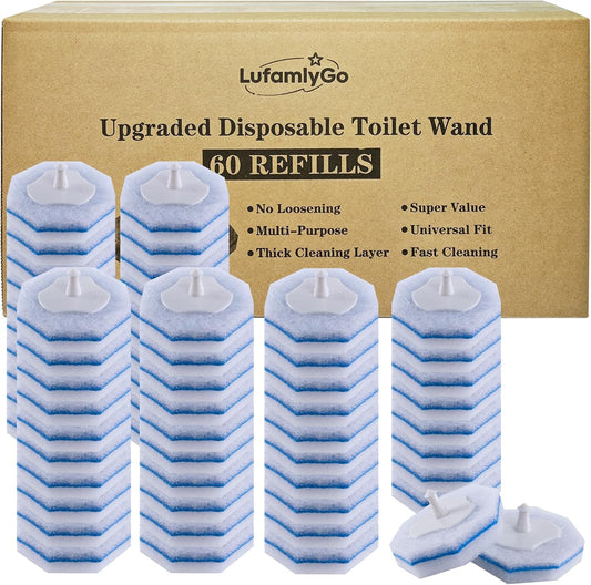 60 disposable toilet wand refill pads per pack