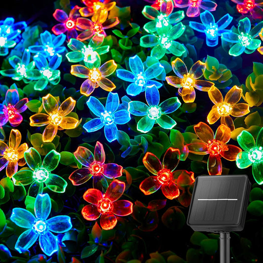 60 led cherry blossom-shaped bulbs on a 19.4ft lighting string (26ft total with 6.6ft lead)