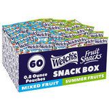 Welch's Fruit Snacks Mixed & Summer Fruit Variety – Grab-and-Go Office Desk Drawer Snack for Workday Energy, Bulk 60-Count Single-Serve Bags