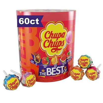 60-piece drum display totaling 25.3 ounces of assorted lollipops