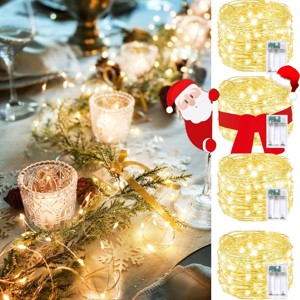 60 super-bright leds per string on 20 ft of silver-coated bendable copper wire