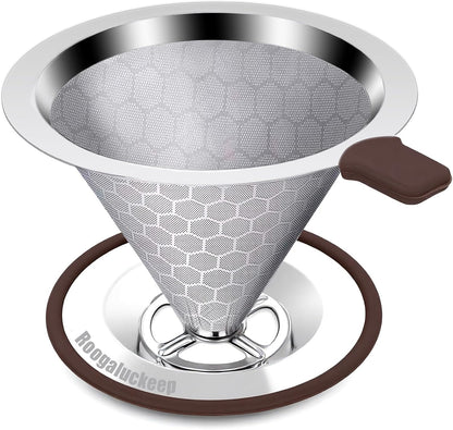 600 mesh ultra-fine stainless steel filter with precision spiral ribs for even extraction
