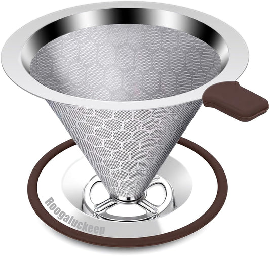 600 mesh ultra-fine stainless steel filter with precision spiral ribs for even extraction
