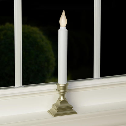 612 Vermont Flameless LED Window Candle Pewter – Fire Safe Window Lighting for Homes with Kids and Pets