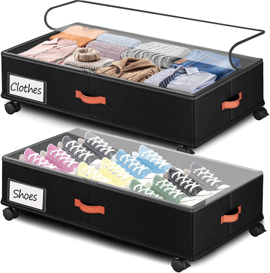 66-liter capacity per bin with 30" l x 16.2" w x 7.5" h dimensions that slide under most standard beds
